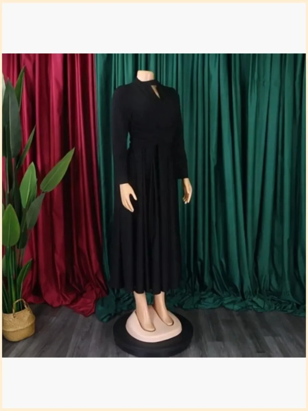 Plus Size Long Sleeve A Line Flowy Cocktail Maxi Dress Semi Formal - Picture 7 of 7
